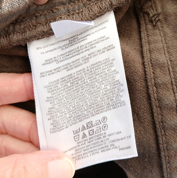 Brooks Brothers Red Fleece Jeans Olive Green - Picture 6 of 6